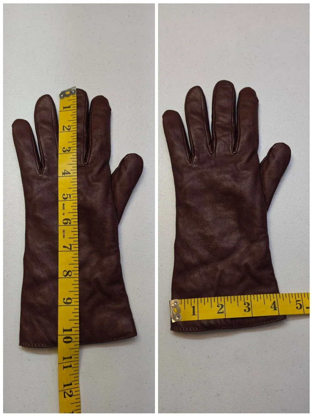 Preston & York Brown Leather Driving Gloves with Cashmere Lining